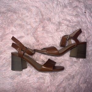 Old Navy Brown Strappy Block Heels